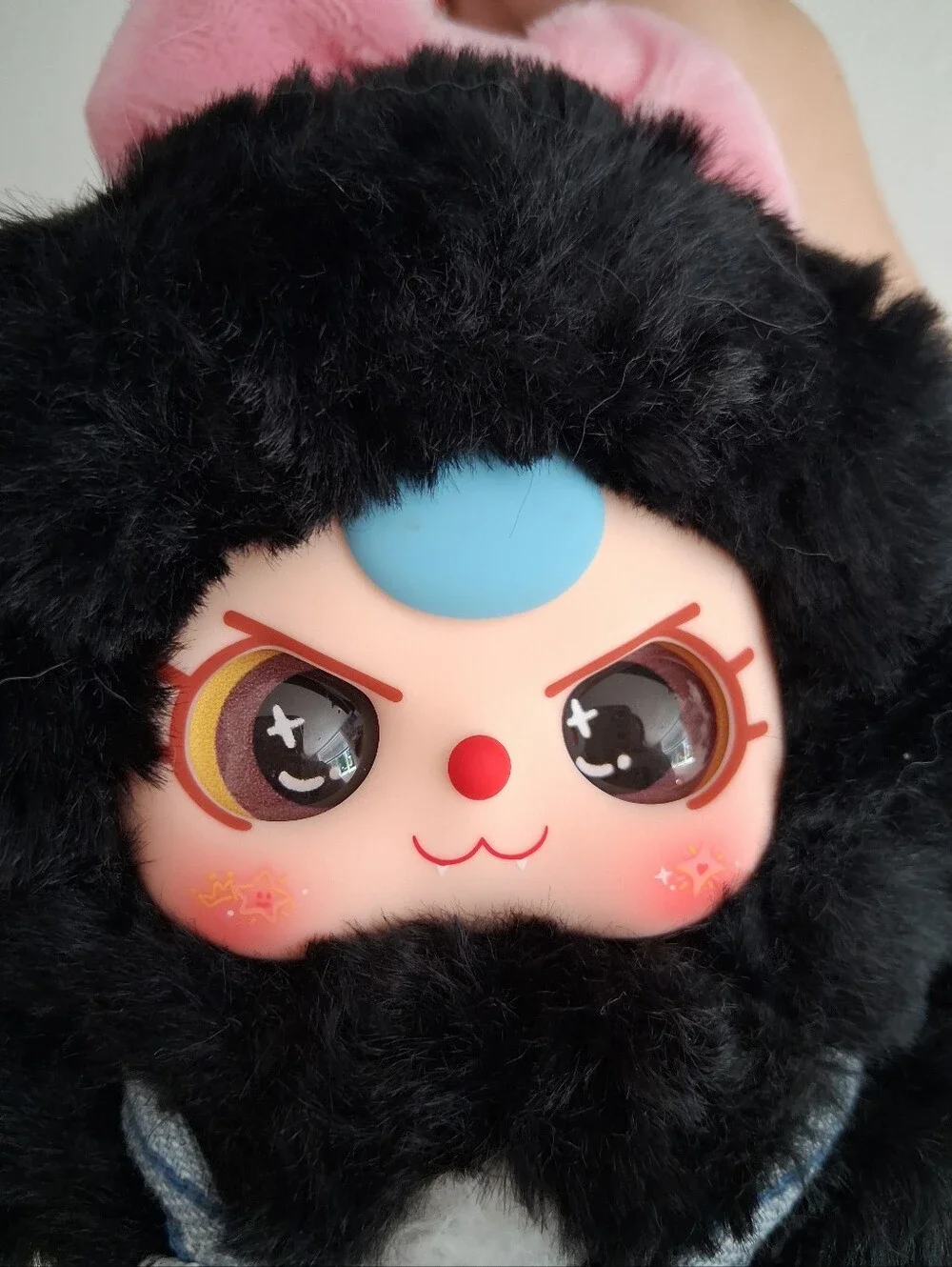Baby Three Obsidian Bun Bunny Plush Keychain Black White Pink Strawberry Outfit